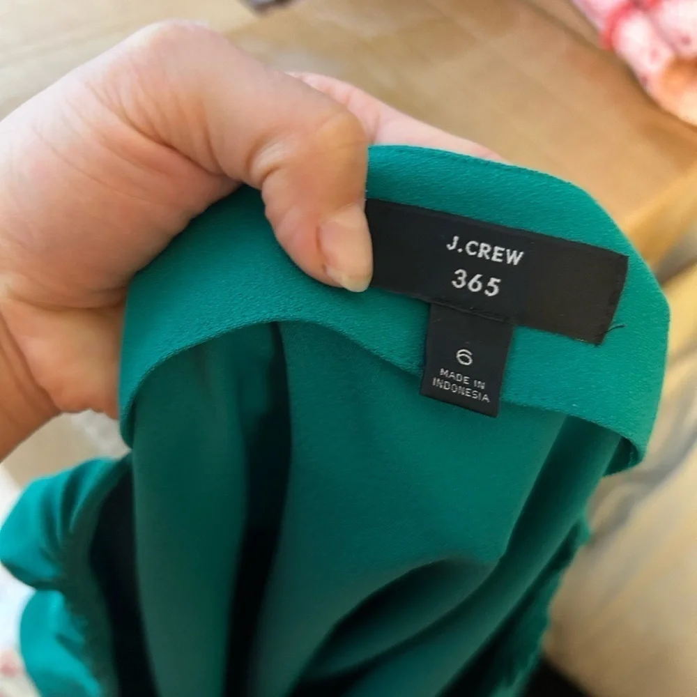 J.Crew Green Square Neck Blouse